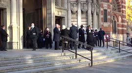 Mourners leave Westminster Cathedral following the funeral mass for Sir David Amess MP