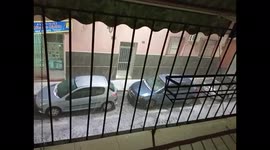 Hail slams down Alicante, Spain