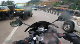 ''CLOSE CALL!' Motorcyclist ALMOST crashes into pedestrian during  EXTREME SPEED run '