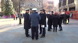 Mourners gathered on Westminster Cathedral Piazza after Sir David Amess MP funeral ceremony in London