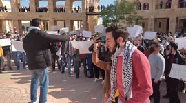 JUST students protest against Declaration of Intent signed between Jordan, UAE, Israeli Occupation
