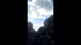 Presencia de Helicópteros en Cádiz por la huelga del metal.