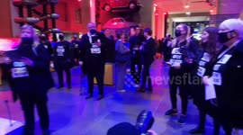 Climate protesters rally INSIDE Science Museum in London over links with oil firm