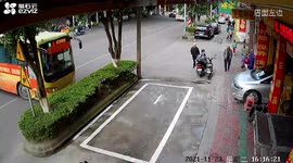 Bus slams into vehicles and buildings after driver presses accelerator by mistake in China