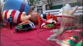 US: Crowds Watch Inflation Of Balloons Ahead Of Macy’s Thanksgiving Day Parade