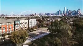 Cool time-lapse shows Dallas turkey trotters among the sunny skyline
