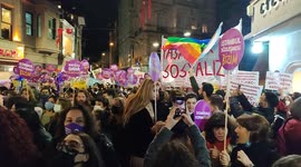 Turkish activists gather for International Day for the Elimination of Violence Against Women
