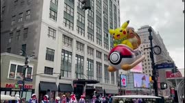 Macy's Thanksgiving Parade's return features giant Pikachu and baby Yoda balloons