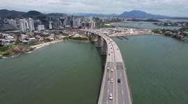 Beautiful view of the city of Vitória, showing the famous bridge between the cities of Vila Velha and Vitória
