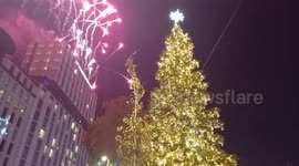 Christmas lights come on in Madrid as fireworks light up Spanish capital's skies