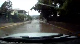 He did not stop and hits the car - big impact