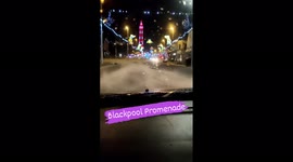 UK: Powerful Storm Arwen Sweeps Blackpool With Strong Wind