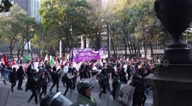 Thousands of women march in protest against violence in Mexico City