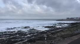 Watch seafoam blowing over the coast as Storm Arwen hits Westward Ho!