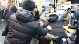 Mass BRAWL in Chinatown as Hong Kong's democracy fight spills onto streets of London