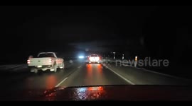 Freezing Rain Causes Dangerous Travel Conditions Along Trans-Canada Highway In Manitoba Canada