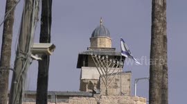 Israeli forces gather at Ibrahimi mosque ahead of the visit of the Israeli President Isaac Herzog to the holy site, to mark the start of Hanukkah celebrations