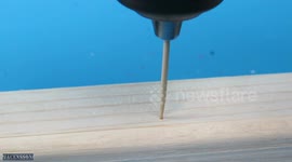 YouTuber attempts to drill into wood using pencil, pen and chalk