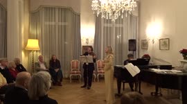 Soprano Birgit Beer singing Silent Night Christmas carol at Austrian Embassy in London