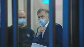 Clashes outside court as Georgia's ex-leader Saakashvili goes on trial after hunger strike