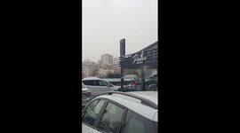 Turkey: Powerful Storm Winds Tear Off Building Roof In Istanbul