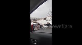 Turkey: Powerful Storm Winds Dump Debris On Road In Istanbul