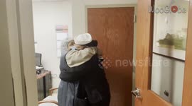 Touching moment US Navy sailor hugs her mum after FOUR years apart
