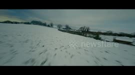 Snowy FPV drone scenes