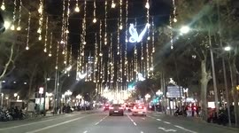 Streets of Barcelona brightened up with Christmas lights