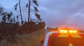 Storm Arwen A697 Forest destroyed in massive storm in Scottish Borders