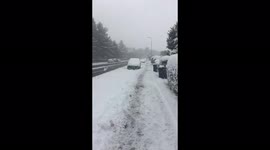 Deep snow storm blizzard storm freezing cold red alert