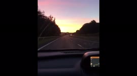 Beautiful driving sunset travel