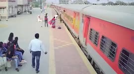 Woman nearly falls beneath moving train while deboarding, rescued in eastern India