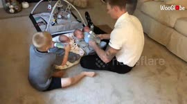 Dad shares beautiful glimpse into life with quadruplets