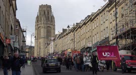 Hundreds of Bristol university staff and students join forces in strike action