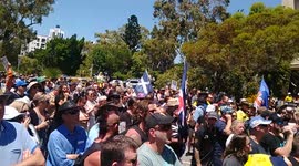 Hundreds rally outside Perth parliament to protest against vaccine mandates