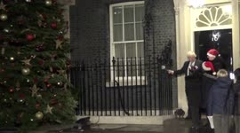 UK PM Boris Johnson turned on the christmas tree lights in Downing Street
