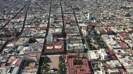 Aerial landscape or aerial view of the city of Victoria de Durango in Durango, Mexico ...