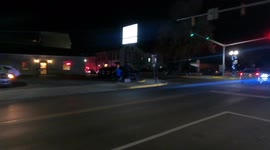 Fire apparatus clear the way for Santa to arrive in Danville, Pennsylvania