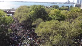 Climate Strike NYC with Greta Thunberg BATTERY PARK EXCLUSIVE 4K DRONE FOOTAGE September 20th, 2019 (Clip 2, Part 1)