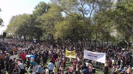 Climate Strike NYC with Greta Thunberg BATTERY PARK EXCLUSIVE 4K DRONE FOOTAGE September 20th, 2019 (Clip 1)