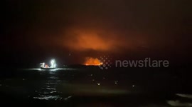Huge blaze from Studland Heath on the Dorset coast seen for miles