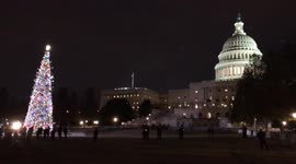 US: Christmas Tree Lights Up In Front Of Capitol Building