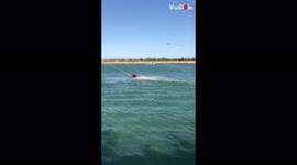 'Kid's first-ever wakeboarding jump is a SPLASHIN' disaster '