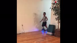 'Son teaches dad how NOT to ride a hoverboard *Try Not to Laugh*'