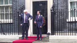 British Prime Minister Boris Johnson welcomes Sultan of Brunei to 10 Downing Street