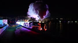 Full steam ahead to Christmas! Festive train illuminates Devon's coastline