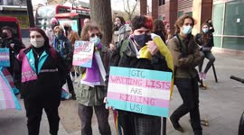 Trans Healthcare rally in London protests against 'negligence and discrimination'