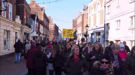 Crowds pack streets at the Rochester Dickensian Christmas Festival in Kent, UK