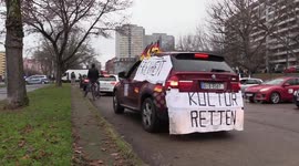 Anti-lockdown protestors hold car demonstration against Germany's new Covid rules